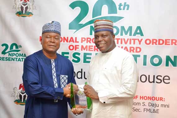 NBRDA Staff Congratulate, The DG/CEO for being Meritorious Service Award